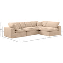  Manufacturer Color_Beige -- Meridian Comfy Fabric 4 pc Sectional IMAGE 15