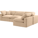  Manufacturer Color_Beige -- Meridian Comfy Fabric 4 pc Sectional IMAGE 2