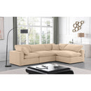  Manufacturer Color_Beige -- Meridian Comfy Fabric 4 pc Sectional IMAGE 3