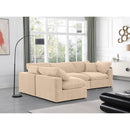  Manufacturer Color_Beige -- Meridian Comfy Fabric 4 pc Sectional IMAGE 4