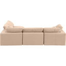 Meridian Comfy Beige Velvet Modular Sectional IMAGE 5