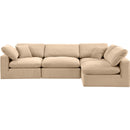  Manufacturer Color_Beige -- Meridian Comfy Fabric 4 pc Sectional IMAGE 8