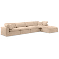  Manufacturer Color_Beige -- Meridian Comfy Fabric 5 pc Sectional IMAGE 1