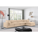  Manufacturer Color_Beige -- Meridian Comfy Fabric 5 pc Sectional IMAGE 3