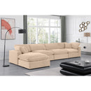  Manufacturer Color_Beige -- Meridian Comfy Fabric 5 pc Sectional IMAGE 4