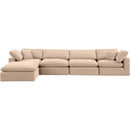 Meridian Comfy Beige Velvet Modular Sectional IMAGE 7