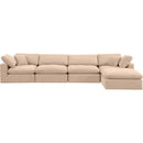  Manufacturer Color_Beige -- Meridian Comfy Fabric 5 pc Sectional IMAGE 8