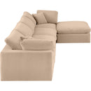 Meridian Comfy Beige Velvet Modular Sectional IMAGE 9