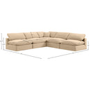  Manufacturer Color_Beige -- Meridian Comfy Fabric 5 pc Sectional IMAGE 10