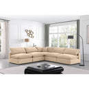  Manufacturer Color_Beige -- Meridian Comfy Fabric 5 pc Sectional IMAGE 2