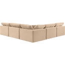  Manufacturer Color_Beige -- Meridian Comfy Fabric 5 pc Sectional IMAGE 3