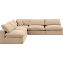 Manufacturer Color_Beige -- Meridian Comfy Fabric 5 pc Sectional IMAGE 5