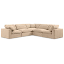  Manufacturer Color_Beige -- Meridian Comfy Fabric 5 pc Sectional IMAGE 1
