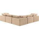  Manufacturer Color_Beige -- Meridian Comfy Fabric 5 pc Sectional IMAGE 3