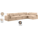  Manufacturer Color_Beige -- Meridian Comfy Fabric 5 pc Sectional IMAGE 16