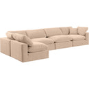  Manufacturer Color_Beige -- Meridian Comfy Fabric 5 pc Sectional IMAGE 2