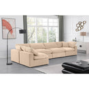  Manufacturer Color_Beige -- Meridian Comfy Fabric 5 pc Sectional IMAGE 4