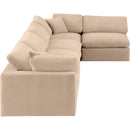  Manufacturer Color_Beige -- Meridian Comfy Fabric 5 pc Sectional IMAGE 9