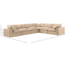  Manufacturer Color_Beige -- Meridian Comfy Fabric 6 pc Sectional IMAGE 10