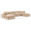  Manufacturer Color_Beige -- Meridian Comfy Fabric 6 pc Sectional IMAGE 10