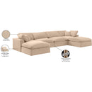  Manufacturer Color_Beige -- Meridian Comfy Fabric 6 pc Sectional IMAGE 11