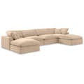  Manufacturer Color_Beige -- Meridian Comfy Fabric 6 pc Sectional IMAGE 1