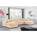  Manufacturer Color_Beige -- Meridian Comfy Fabric 6 pc Sectional IMAGE 2