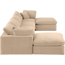  Manufacturer Color_Beige -- Meridian Comfy Fabric 6 pc Sectional IMAGE 4