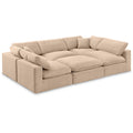  Manufacturer Color_Beige -- Meridian Comfy Fabric 6 pc Sectional IMAGE 1