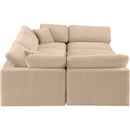  Manufacturer Color_Beige -- Meridian Comfy Fabric 6 pc Sectional IMAGE 4