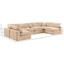  Manufacturer Color_Beige -- Meridian Comfy Fabric 6 pc Sectional IMAGE 10