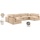  Manufacturer Color_Beige -- Meridian Comfy Fabric 6 pc Sectional IMAGE 11