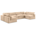  Manufacturer Color_Beige -- Meridian Comfy Fabric 6 pc Sectional IMAGE 1