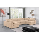  Manufacturer Color_Beige -- Meridian Comfy Fabric 6 pc Sectional IMAGE 2