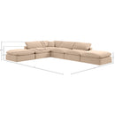 Manufacturer Color_Beige -- Meridian Comfy Fabric 6 pc Sectional IMAGE 10