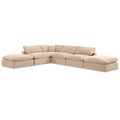  Manufacturer Color_Beige -- Meridian Comfy Fabric 6 pc Sectional IMAGE 1