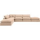  Manufacturer Color_Beige -- Meridian Comfy Fabric 6 pc Sectional IMAGE 5
