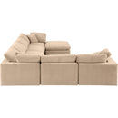  Manufacturer Color_Beige -- Meridian Comfy Fabric 7 pc Sectional IMAGE 4