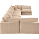  Manufacturer Color_Beige -- Meridian Comfy Fabric 7 pc Sectional IMAGE 4