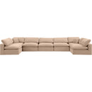 Meridian Comfy Beige Velvet Modular Sectional IMAGE 5