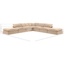 Manufacturer Color_Beige -- Meridian Comfy Fabric 7 pc Sectional IMAGE 10
