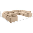  Manufacturer Color_Beige -- Meridian Comfy Fabric 8 pc Sectional IMAGE 10
