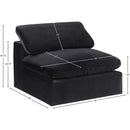 Manufacturer Color_Black -- Comfy Black Velvet Upholstered Modular Armless Chair IMAGE 10