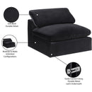  Manufacturer Color_Black -- Comfy Black Velvet Upholstered Modular Armless Chair IMAGE 11