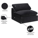Meridian Comfy Black Velvet Modular Armless Chair IMAGE 11