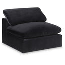  Manufacturer Color_Black -- Comfy Black Velvet Upholstered Modular Armless Chair IMAGE 1