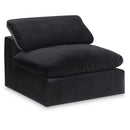 Meridian Comfy Black Velvet Modular Armless Chair IMAGE 1