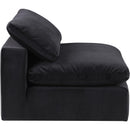  Manufacturer Color_Black -- Comfy Black Velvet Upholstered Modular Armless Chair IMAGE 3