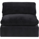  Manufacturer Color_Black -- Comfy Black Velvet Upholstered Modular Armless Chair IMAGE 4
