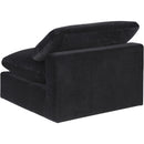  Manufacturer Color_Black -- Comfy Black Velvet Upholstered Modular Armless Chair IMAGE 5